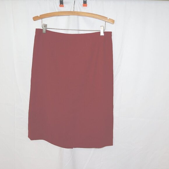 Unbranded Lined Polyester Skirt Kick Pleat Side Zip Hidden Cranberry - Picture 2 of 11